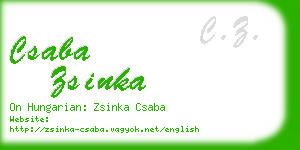 csaba zsinka business card